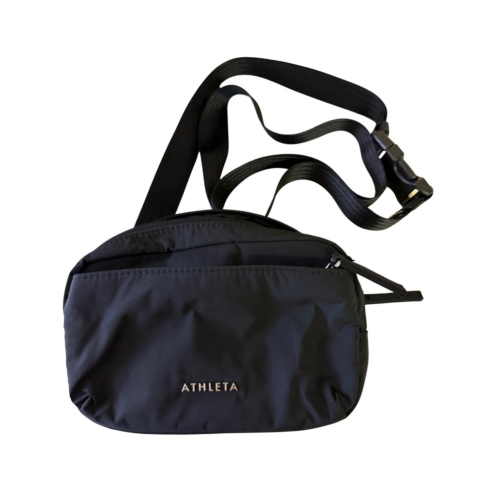Athleta All About Crossbody Belt Bag Women OS Black Adjustable Strap